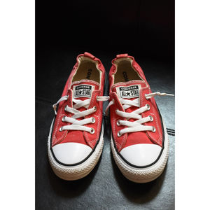 Converse-Womens- Shoreline Slip 537083F- Red- Casual Sneakers Size 9